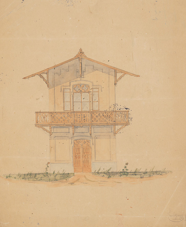 Karl Feigler – Fasáda záhrad. domu s balkónom 