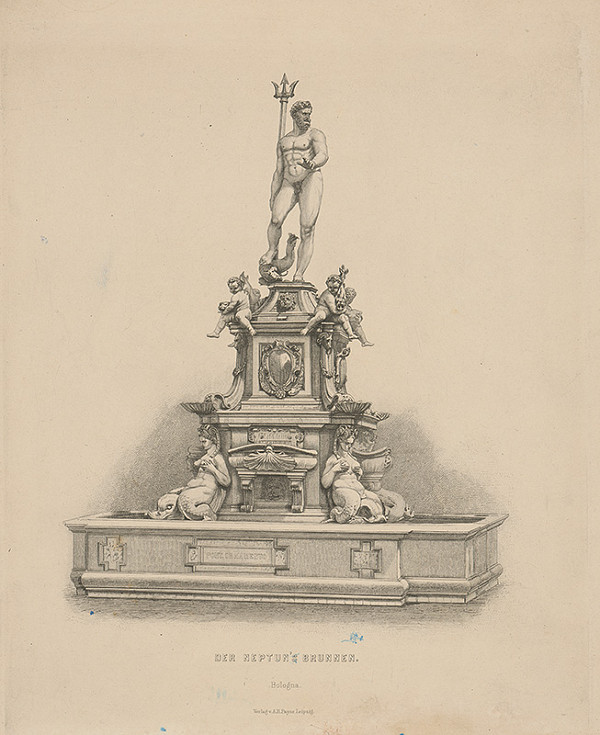 Stredoeurópsky grafik z 19. storočia – Neptúnova fontána 