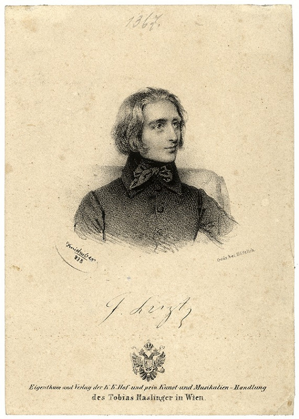 Joseph Kriehuber, Johann Höfelich – Portrét Franza Liszta 