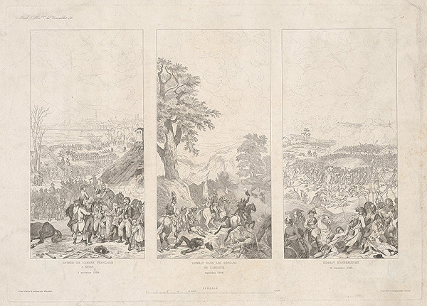 Francúzsky maliar z 18. storočia – Trojobraz - Bojové scény 