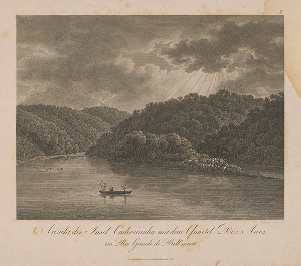 Friedrich Haldenwang – Pohľad na ostrov Cachoeirinha 