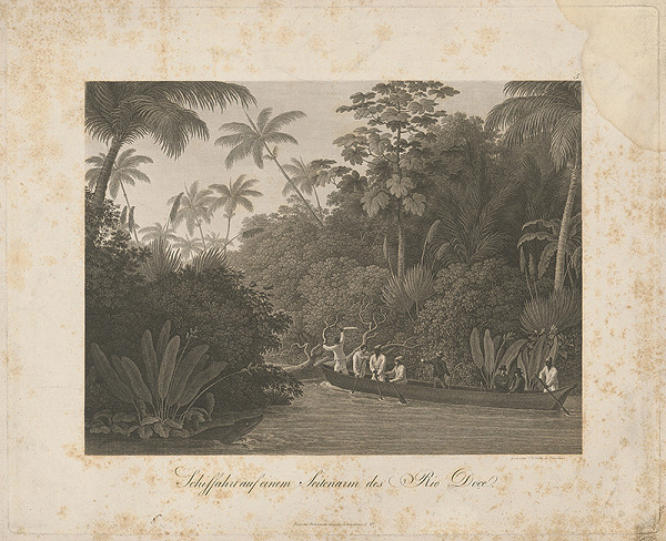 Johann Philipp Veith – Plavba loďou na bočnom ramene Rio Doce 