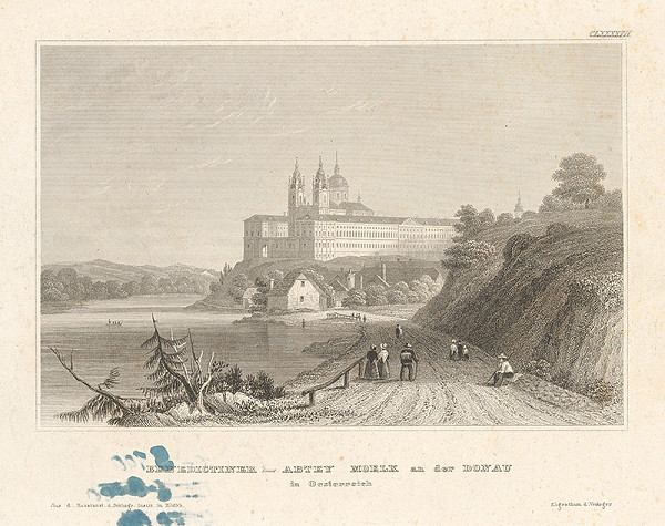 Rakúsky maliar z 19. storočia – Kláštor Melk nad Dunajom 