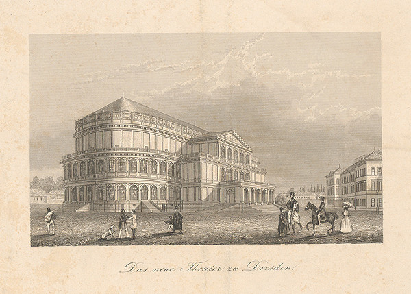 Nemecký maliar z 19. storočia – Divadlo v Drážďanoch 