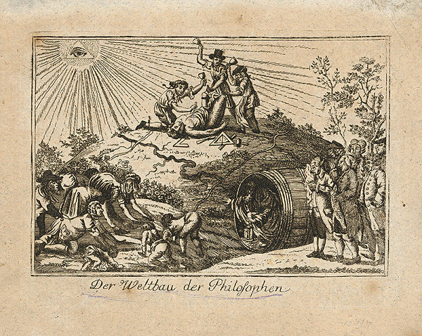 Nemecký maliar z 18. storočia – Svetová stavba filozofa 