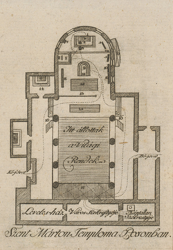 Bratislavský maliar z 19. storočia – Pôdorys Dómu sv. Martina v Bratislave 