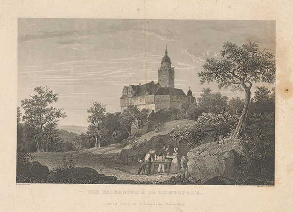Rakúsky maliar z 19. storočia – Hrad Falkenstein 