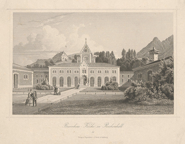 Rakúsky maliar z 19. storočia – Kostol v Reichenhalle 