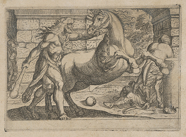 Antonio Tempesta, Nicolaus van Aelst – Skrotenie koňa. Herakles. 