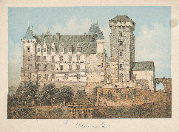 Stredoeurópsky grafik z polovice 19. storočia – Zámok v Pau 