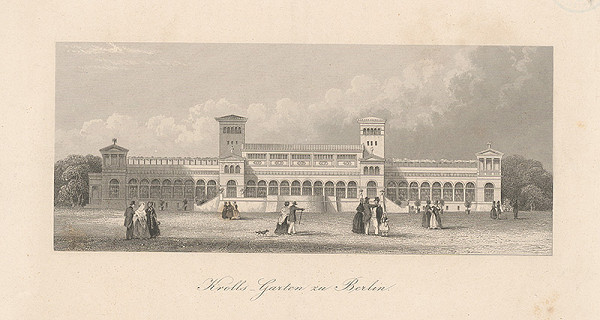 Stredoeurópsky grafik z 19. storočia – Záhradný pavilón Krolls v Berlíne 