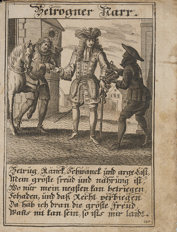 Stredoeurópsky grafik z 1. polovice 18. storočia – Blázon a podvodníci 