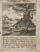 Stredoeurópsky grafik z 1. polovice 18. storočia – Bojazlivý blázon 