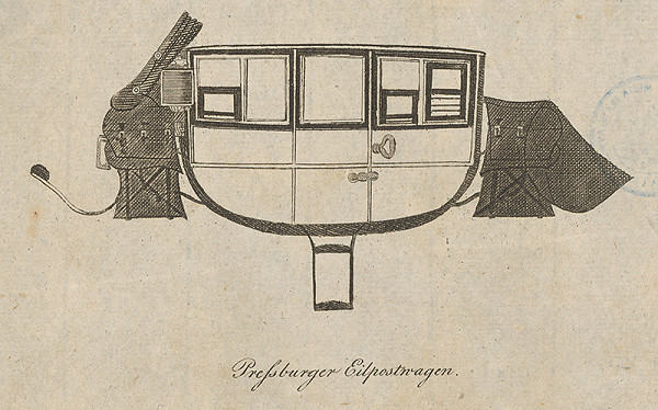 Stredoeurópsky grafik z 19. storočia – Bratislavský poštový voz 