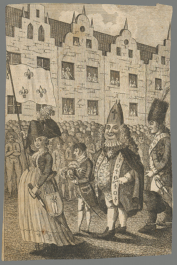 Stredoeurópsky grafik z 18. storočia – Sprievod, karikatúra 