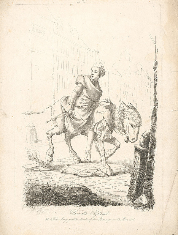 Stredoeurópsky grafik z 19. storočia – Karikatúra-starý systém 