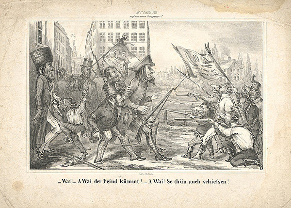 Stredoeurópsky grafik z 19. storočia – Karikatúra-nepriatelia 