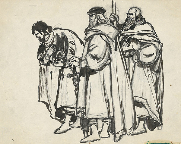 Slovenský grafik zo začiatku 20. storočia – Škica-Traja muži 