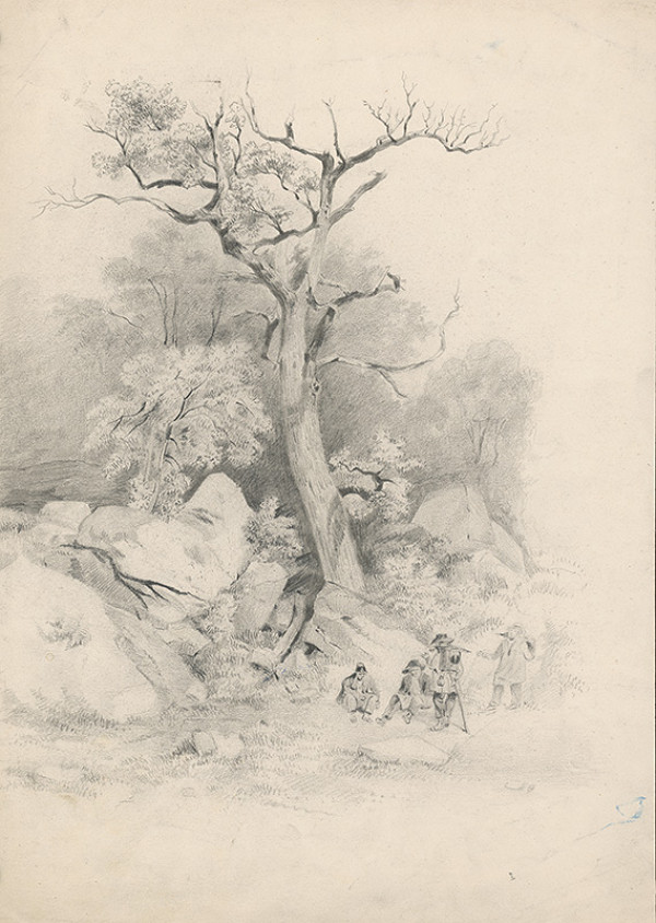 Stredoeurópsky grafik z 19. storočia – Odpočinok 