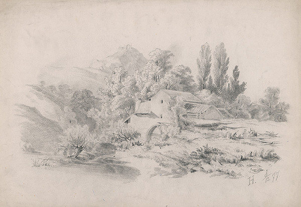 Stredoeurópsky grafik z 19. storočia – Mlyn 