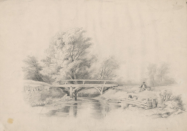 Stredoeurópsky grafik z 19. storočia – Pri potoku 