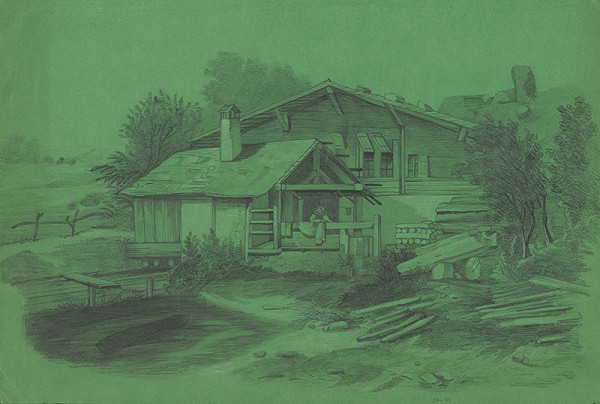 Stredoeurópsky grafik z 19. storočia – Sedliacky dom 