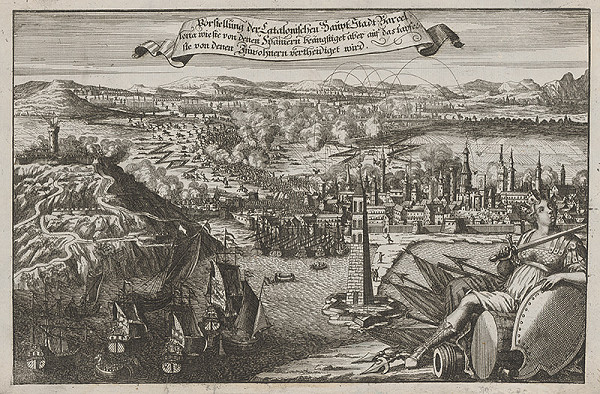 Stredoeurópsky grafik z 18. storočia – Obrana Barcelony 