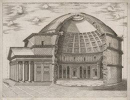Antonio Lafréry – Pantheon-fasáda a rez v Ríme 