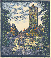 Karol Frech – Hradné nádvorie v Rothenburgu 