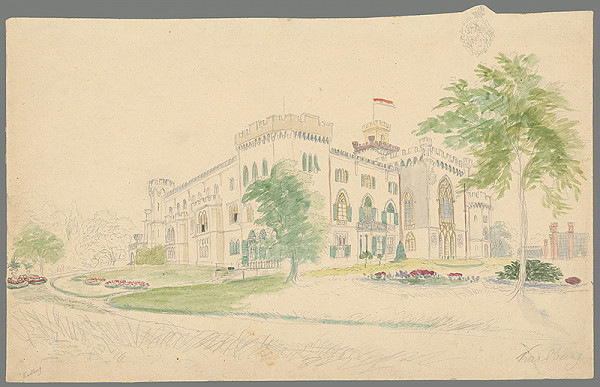 Stredoeurópsky grafik z 19. storočia – Kaštieľ v Rusovciach 