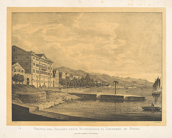 Jakob Alt, A.C. von Mayr – Pohľad na rafineriu v Rjeke 