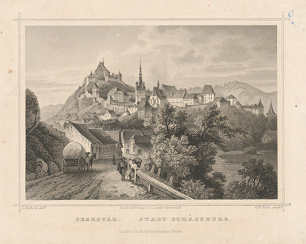 Georg Michael Kurz, Ludwig Rohbock – Celkový pohľad na mesto Segesvár 