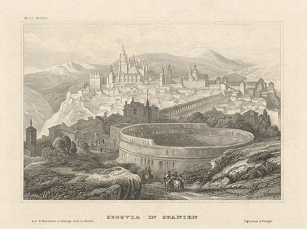 Stredoeurópsky grafik z 19. storočia – Segovia v Španielsku 