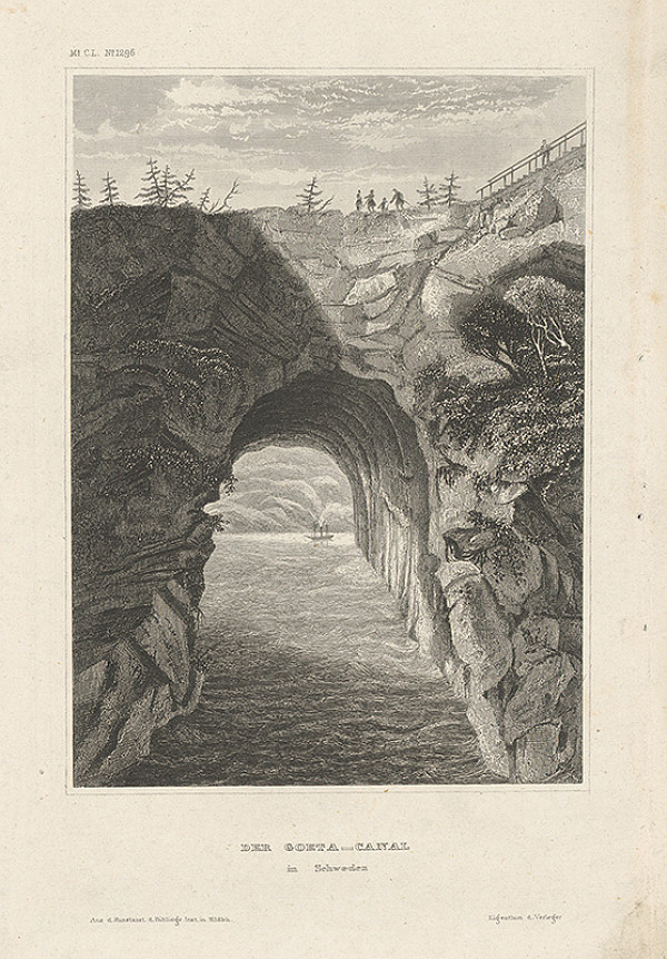 Stredoeurópsky grafik z 19. storočia – Goeta kanál vo Švédsku 