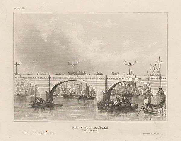 Stredoeurópsky grafik z 19. storočia – Nový most v Londýne 