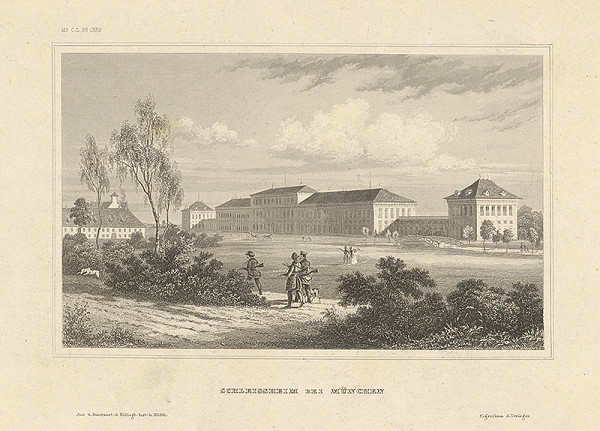 Stredoeurópsky grafik z 19. storočia – Schleissheim pri Mníchove 