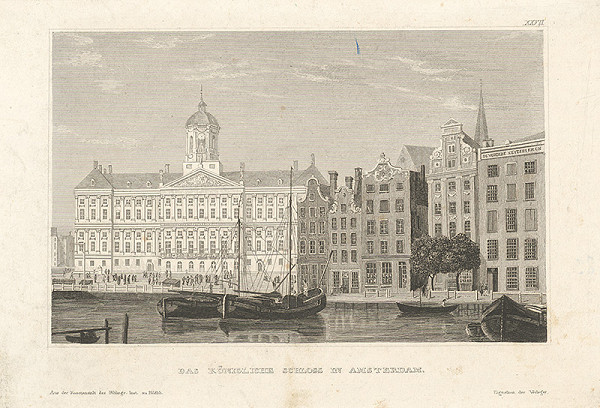 Stredoeurópsky grafik z 19. storočia – Kráľovský zámok v Amsterdame 