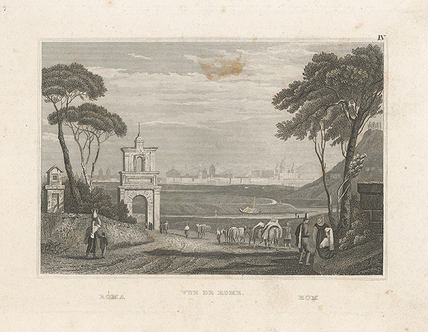 Stredoeurópsky grafik z 19. storočia – Veduta Ríma 