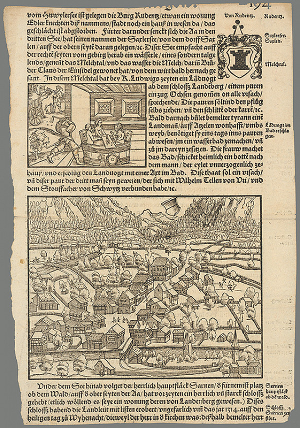 Stredoeurópsky grafik zo 14. storočia – List z Eidgenössische Chronik 