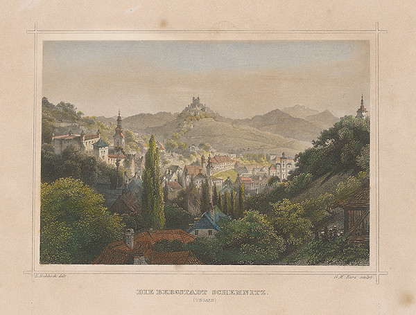 Georg Michael Kurz, Ludwig Rohbock – Pohľad na Banskú Štiavnicu 