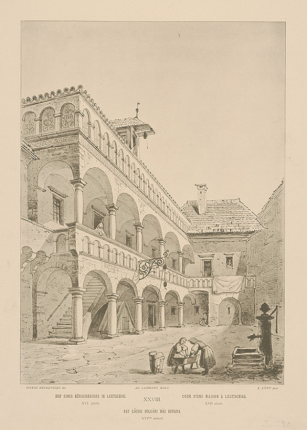 Viktor Myskovszky – Dvor meštianskeho domu v Levoči 