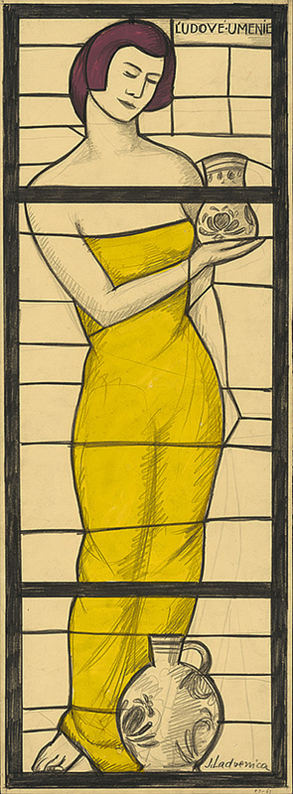 Ján Ladvenica – Ľudové umenie-návrh na okno 