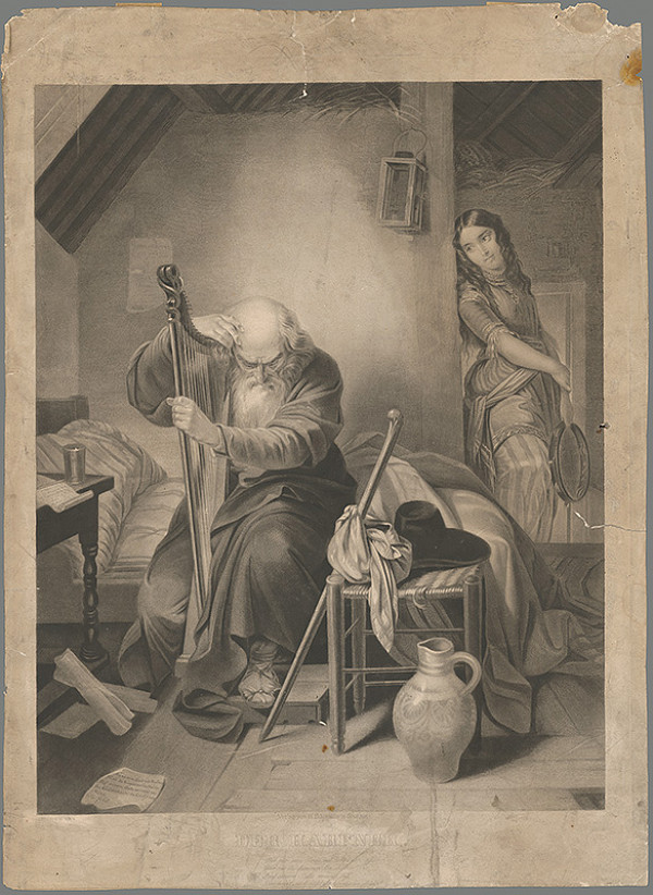 Moritz Daniel Oppenheim – Hráč na harfu 