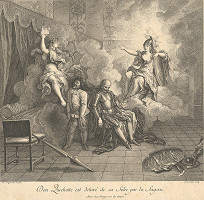 Charles-Nicolas Cochin ml., Charles-Antoine Coypel – Don Quichotte oslobodený od pošetilosti múdrosťou 