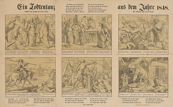 Stredoeurópsky grafik z 19. storočia – Šesť výjavov tanca smrti 