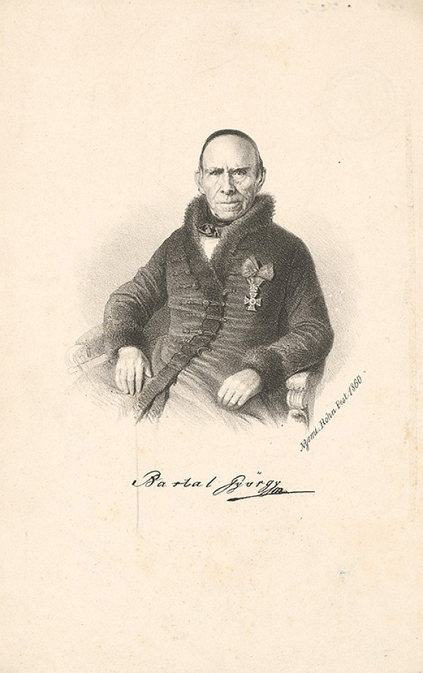 Maďarský grafik z 19. storočia – Portrét Juraja Bartala 