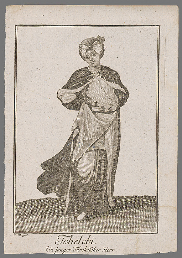 Nemecký grafik z 19. storočia – Mladý Turek 