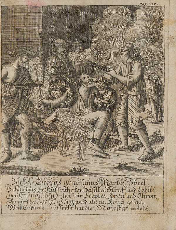 Nemecký grafik z 18. storočia – Odmena vzbúrencovi Jurajovi Zöckelovi 