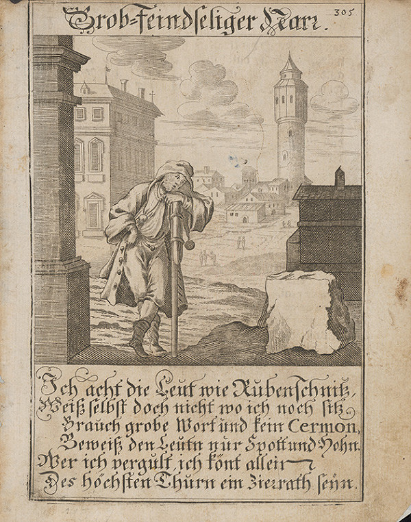 Nemecký grafik z 18. storočia – Neokrôchaný blázon 