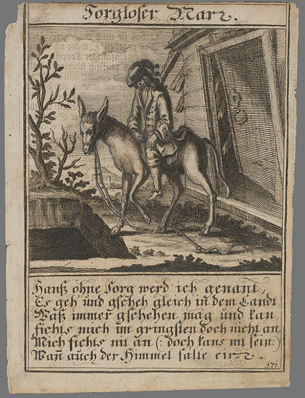 Nemecký grafik z 1. polovice 18. storočia – Bezstarostný blázon 